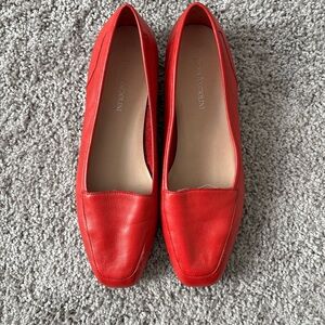 Red Leather Women’s Loafers
